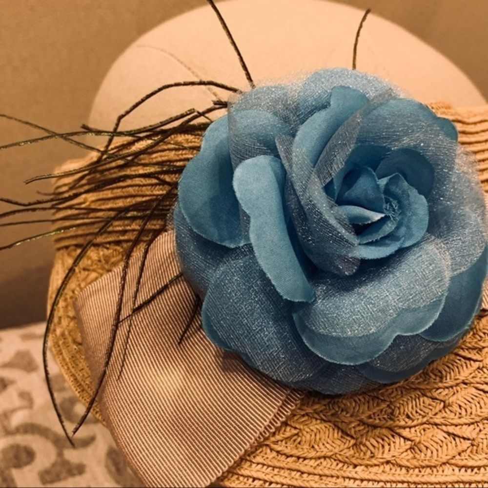Vintage Elsie Massey Floral Visor Hat View 4